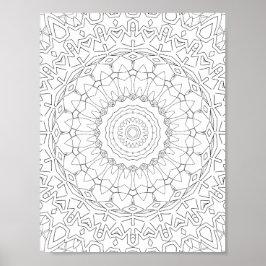 Stralende Ster Bloemblad Mandala Ontwerp Poster