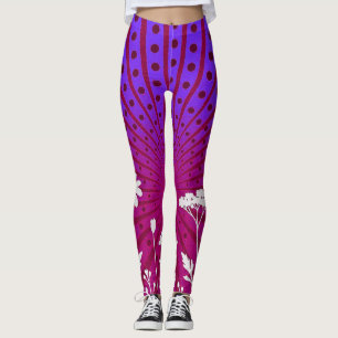 stralende stippen silhouet Bloem Leggings