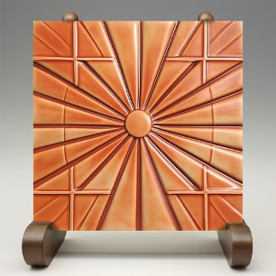 Stralende Sunburst Warme Terracotta Tegeltje