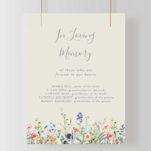 Stralende veelkleurige wilde bloem in liefdevolle  poster