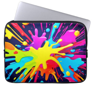 Stralende verfexplosie laptop sleeve