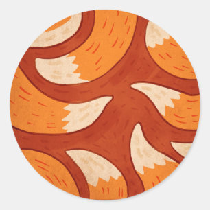 Stralende Vos - Illustratie van Dierenpatroon Ronde Sticker