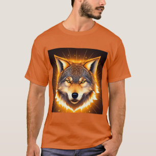 🐺 Stralende wolfskop verlicht door goud licht T-shirt