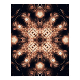 Stralende Zandsteen Fractale Mandala Kunst Perfect Poster