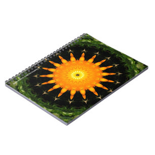 Stralende Zon Mandala Kaleidoscoop Kunst Notitieboek