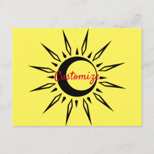 Stralende Zon Sikkelmaan Donder_Cove Briefkaart