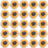 Stralende zonnebloem monogram namen cadeaustickers sticker (Voorkant)