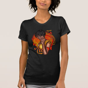 Stralende Zwarte Leeuw Diva met Felle Vertrouwen T-shirt