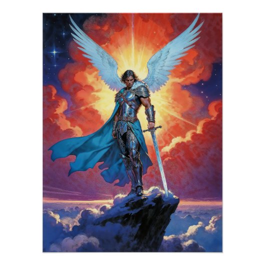 Straling van Rechtvaardigheid Aartsengel Michael Perfect Poster (Voorkant)