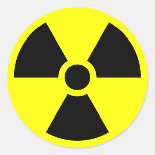 Stralingsdrieblad-symbool Ronde Sticker