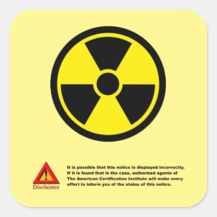 Stralingsgevaar Vierkante Sticker
