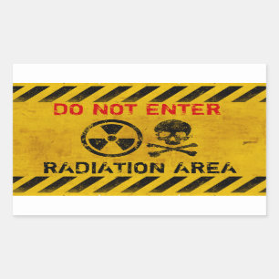  stralingsgevarenaanduiding rechthoekige sticker