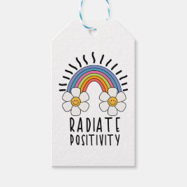 Stralingspositiviteit | Kleurrijke regenboog en bl Cadeaulabel