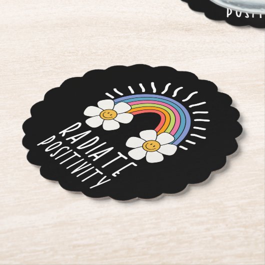 Stralingspositiviteit | Kleurrijke regenboog en bl Kartonnen Onderzetters (Gekanteld)