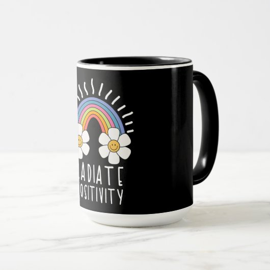 Stralingspositiviteit | Kleurrijke regenboog en bl Mok (Voorkant rechts)