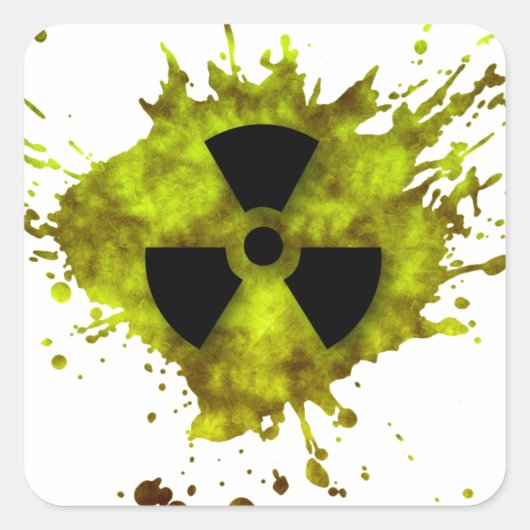 Stralingssplitsing - Radioactief afval Vierkante Sticker (Voorkant)