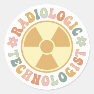 Stralingssymbool, radiologisch technoloog ronde sticker