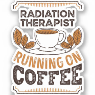 Stralingstherapie op koffie-cafeïne Gif Sticker