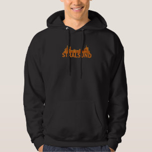 Stralsund Duitsland Stad Silhouet Overzicht Hoodie