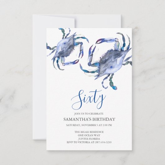 Strand 60e verjaardag uitnodigingen (Voorkant)