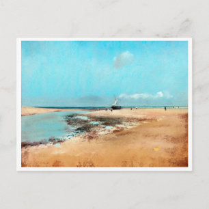 strand aan de lage zijkant (monding van de rivier) briefkaart