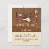 Strand aangepaste bruiloft Shells & Love Save The Date (Voorkant)