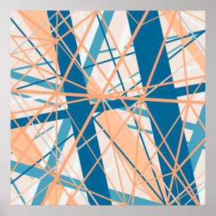 Strand Abstracte geometrische strepen Poster