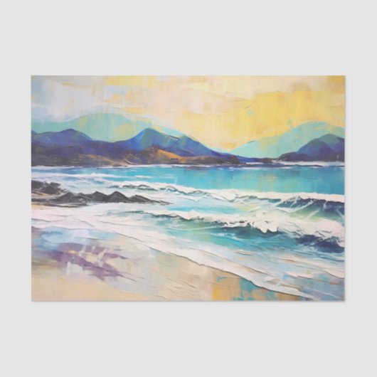 Strand Abstracte landschapsbergen Tissuepapier (Voorkant)