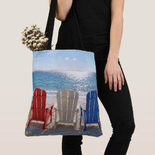 Strand Adirondackstoelen in patriottische kleuren Draagtas