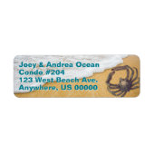 Strand adreslabel met Spiderkrab Etiket (Voorkant)