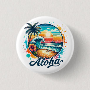 strand Aloha Sublimatie Ronde Button 3,2 Cm
