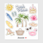 Strand alsjeblieft warm zomer Sticker pack (Vel)