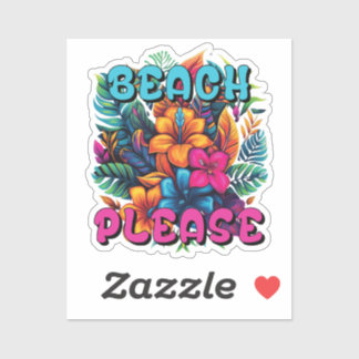 Strand alstublieft tropische Hawaiiaanse hibiscus Sticker