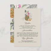 Strand Ananas Bruiloft Informatie Gast Kaart (Voorkant / Achterkant)