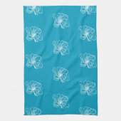 Strand Aqua Blauw Witte Oceaan Octopus Theedoek (Verticaal)