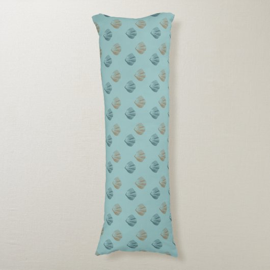 Strand Aqua en Peach Shells Lichaamskussen (Voorkant Verticaal)