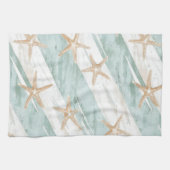 Strand Aqua Mint Zeester Strepen   Theedoek (Horizontaal)