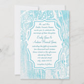 Strand  Aqua Oude Schuur Hout Swirl Bruiloft Kaart (Voorkant)