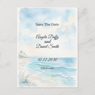 Strand Aquarel Save the Date Briefkaart
