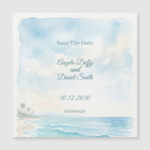 Strand Aquarel Save The Date Magnetische Kaart