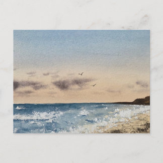 Strand Aquarel Schilderij Briefkaart