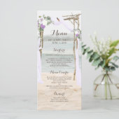 Strand Arbor Lavendel Trouwmenu Kaart (Staand voorkant)