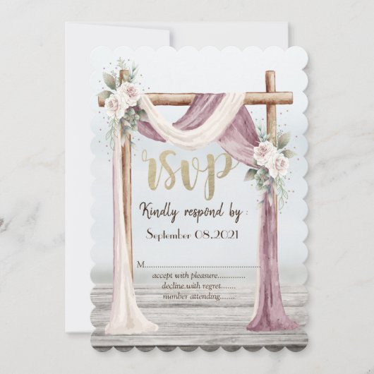 Strand Arbor RSVP Kaart (Voorkant)