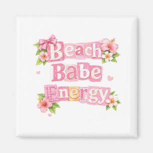Strand Babe Energie Roze Bloemige Tropische Zomer Magneet