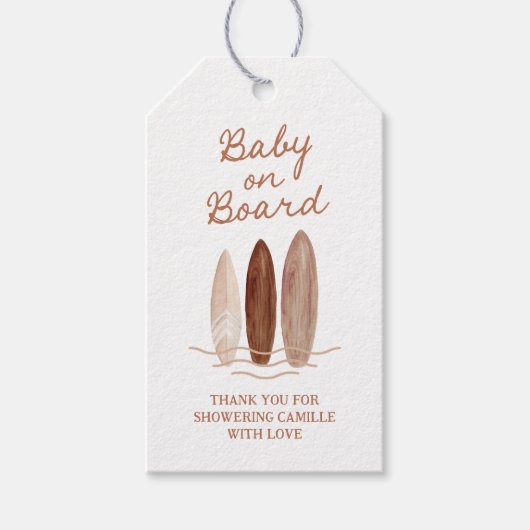 Strand Baby aan boord Baby shower Dank u Cadeaulabel (Voorkant)