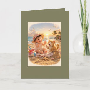 Strand Baby en Kittens Kasteel Plezier Kaart