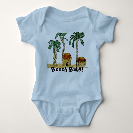 Strand Baby in het paradijs Romper (Voorkant)