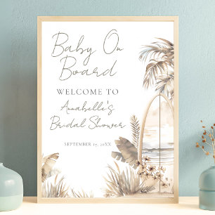 Strand Baby Op Boord Baby Borrel Welkom Bord Poster