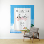 Strand Bachelorette achtergrond voor Hens Party Wandkleed (In situ)