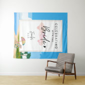 Strand Bachelorette achtergrond voor Hens Party Wandkleed (In Situ (horizontaal))